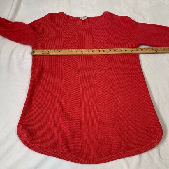 Talbots rib knit cotton blend long sleeve crewneck pullover sweater - Picture 9 of 10